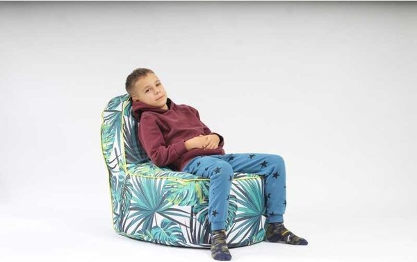 Fotoliu OK Junior, Material Impermeabil - Frunze Tropicale