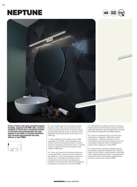 Redo 01-1671 - Iluminare LED pentru oglindă de baie NEPTUNE LED/12W/230V IP44