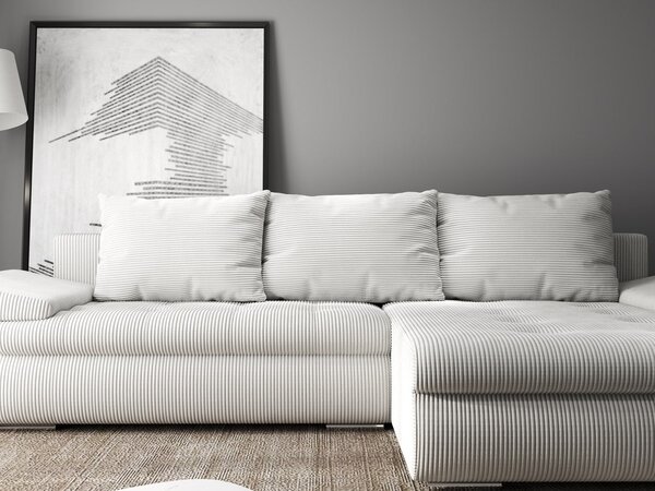 Colțar extensibil dumonde cu ladă de depozitare Leonardo Zoom Crem 260x185 cm II