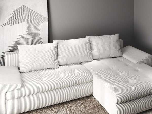 Colțar extensibil dumonde cu ladă de depozitare Leonardo Zoom Crem 260x185 cm II