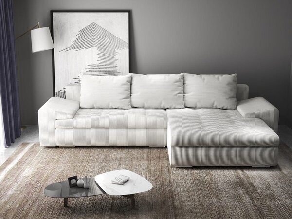 Colțar extensibil dumonde cu ladă de depozitare Leonardo Zoom Crem 260x185 cm II