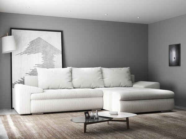 Colțar extensibil dumonde cu ladă de depozitare Leonardo Zoom Crem 260x185 cm II
