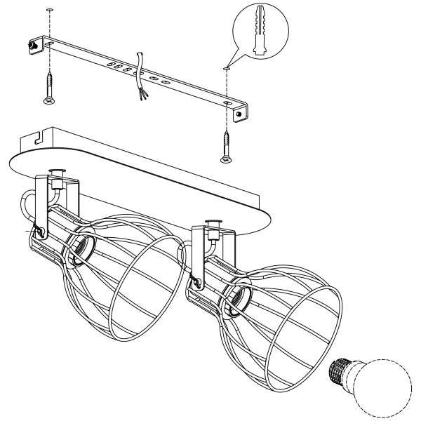 Eglo 98135 - Lampă spot SAMBATELLO 2xE27/40W/230V