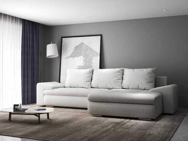 Colțar extensibil dumonde cu ladă de depozitare Leonardo Zoom Crem 260x185 cm II