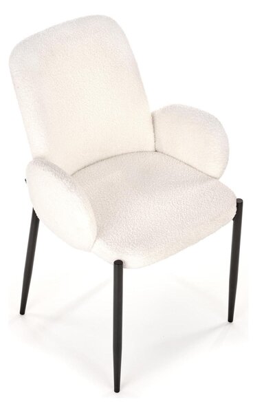 Scaun K477, crem/negru, stofa/metal, 58x58x89 cm