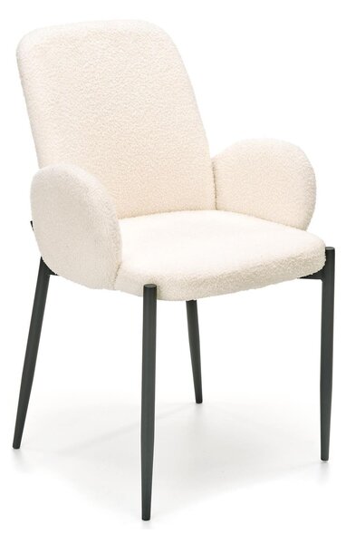 Scaun K477, crem/negru, stofa/metal, 58x58x89 cm