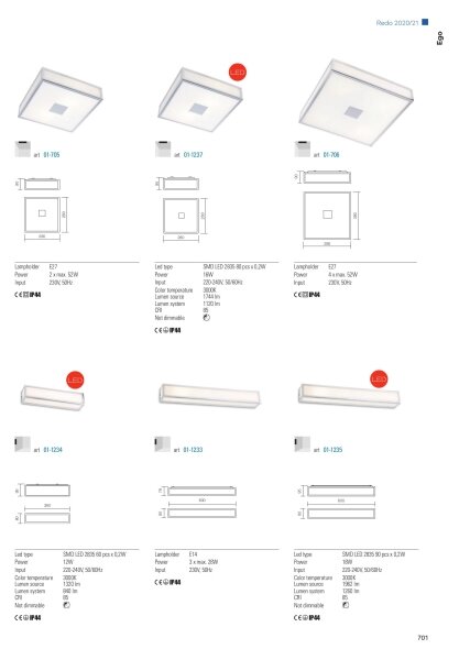 Redo 01-1234 - Aplică de perete pentru baie EGO LED/12W/230V IP44 crom