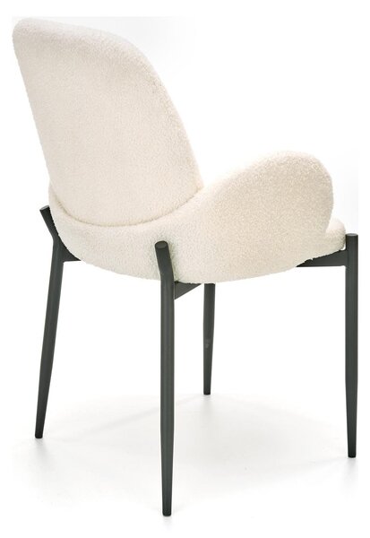 Scaun K477, crem/negru, stofa/metal, 58x58x89 cm