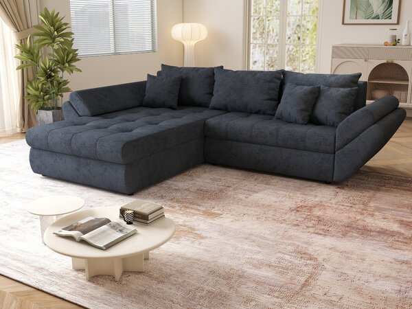 Colțar extensibil dumonde cu ladă de depozitare Loana Enjoy Antracit 270x185 cm