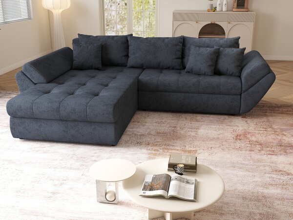 Colțar extensibil dumonde cu ladă de depozitare Loana Enjoy Antracit 270x185 cm