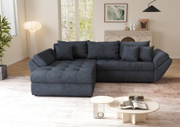 Colțar extensibil dumonde cu ladă de depozitare Loana Enjoy Antracit 270x185 cm