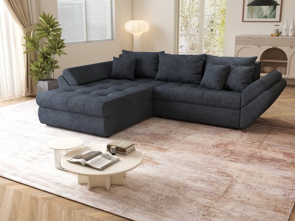 Colțar extensibil dumonde cu ladă de depozitare Loana Enjoy Antracit 270x185 cm