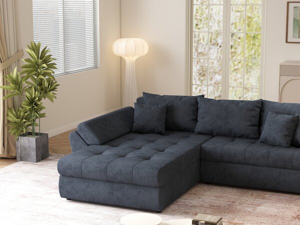 Colțar extensibil dumonde cu ladă de depozitare Loana Enjoy Antracit 270x185 cm