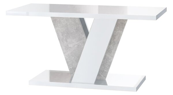 Masă de cafea Venag (alb lucios + piatră). 1055266