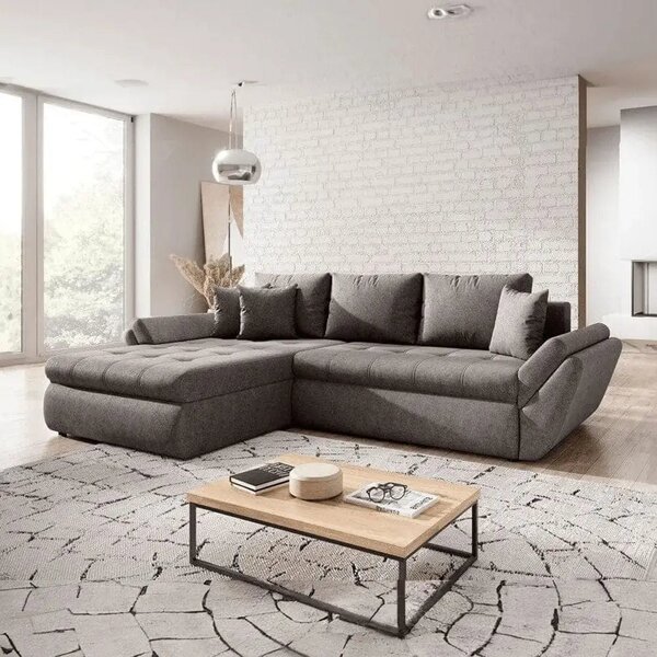 Colțar extensibil dumonde cu ladă de depozitare Loana Enjoy Kaki II 270x185 cm