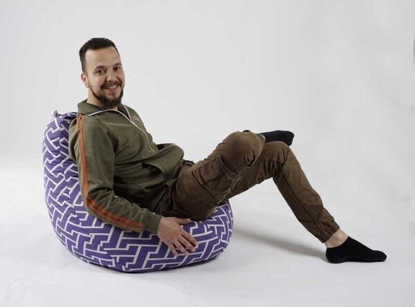 Fotoliu Nirvana Hobbit Pufrelax, Material Textil - Zippity Purple