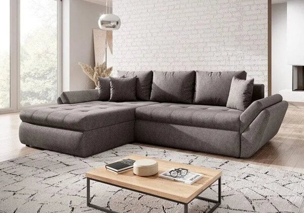 Colțar extensibil dumonde cu ladă de depozitare Loana Enjoy Kaki II 270x185 cm