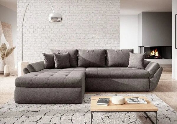 Colțar extensibil dumonde cu ladă de depozitare Loana Enjoy Kaki II 270x185 cm