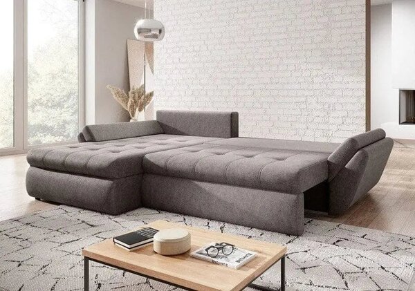 Colțar extensibil dumonde cu ladă de depozitare Loana Enjoy Kaki II 270x185 cm