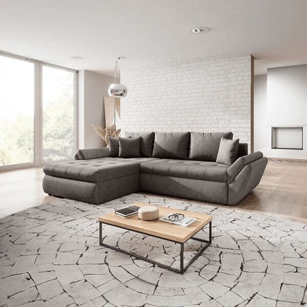 Colțar extensibil dumonde cu ladă de depozitare Loana Enjoy Kaki II 270x185 cm