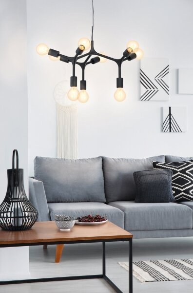 Eglo 98346 - Lustră pe cablu BOCADELLA 9xE27/60W/230V