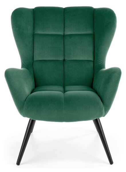Fotoliu TYRION, verde inchis, stofa catifelata, 85x86x91 cm