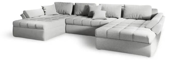 Colțar extensibil dumonde cu ladă de depozitare Loana U Enjoy Silver 375x185 cm