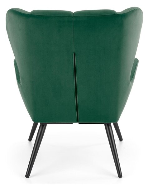 Fotoliu TYRION, verde inchis, stofa catifelata, 85x86x91 cm