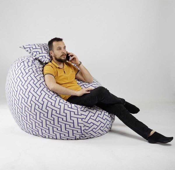 Set Fotoliu King Size cu Perna, Material Textil - Zappity Purple