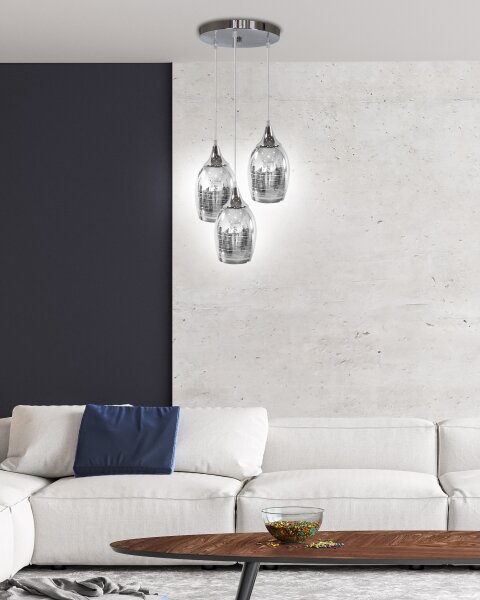Lustră pe cablu MARINA 3xE27/60W/230V crom