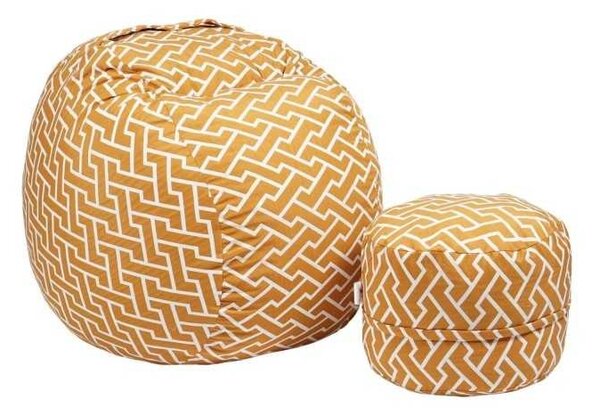 Set Fotoliu Matusalem cu Otoman (suport picioare), Material Textil - Zippity Orange