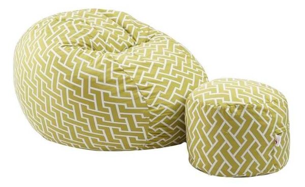 Set Fotoliu Matusalem cu Otoman (suport picioare), Material Textil - Zippity Green