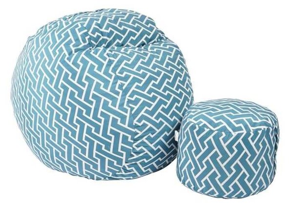 Set Fotoliu Matusalem cu Otoman (suport picioare), Material Textil - Zippity Turquoise
