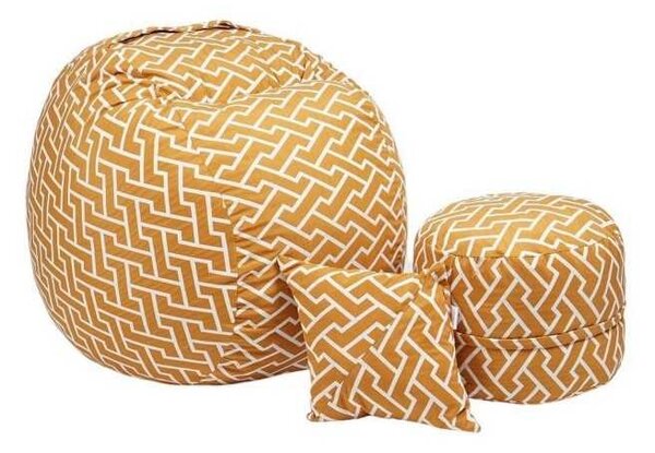 Set Fotoliu Matusalem cu Otoman (suport picioare) si Perna, Material Textil - Zippity Orange