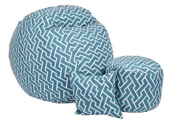 Set Fotoliu Matusalem cu Otoman (suport picioare) si Perna, Material Textil - Zippity Turquoise