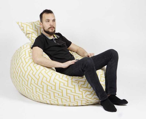 Set Fotoliu Matusalem cu Perna, Material Textil - Zappity Yellow