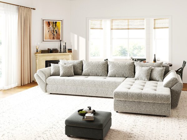 Colțar extensibil dumonde cu ladă de depozitare Loana XL Arena Bej 02 II 335x185 cm