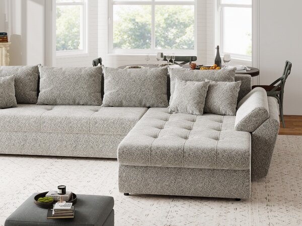 Colțar extensibil dumonde cu ladă de depozitare Loana XL Arena Bej 02 II 335x185 cm