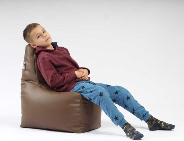 Fotoliu tip Scaun Sunlounger Junior, Material Piele ecologica - Chocolate