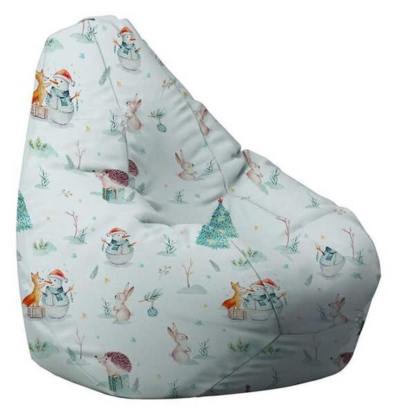 Fotoliu Nirvana Hobbit Pufrelax, Material Impermeabil - Winter Wonderland