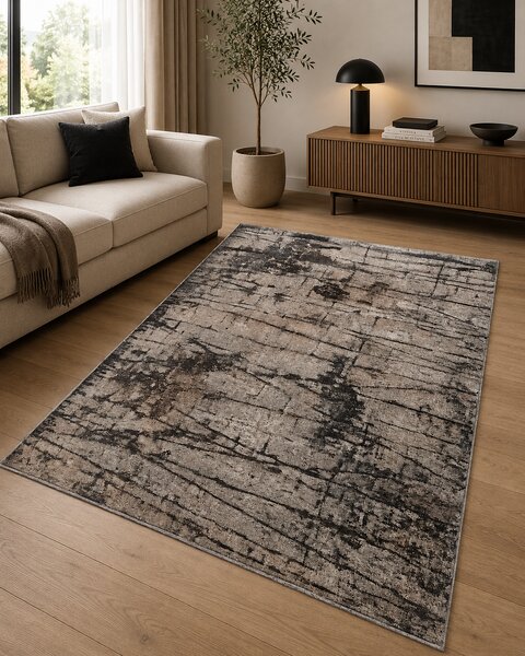 Covor Sufragerie Dormitor, Model Mira 24156 136, Gri Maro 50x80