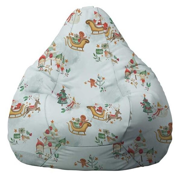 Fotoliu Nirvana Hobbit Pufrelax, Material Impermeabil - Santa's Coming To Town