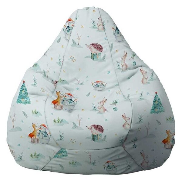 Fotoliu Nirvana Hobbit Pufrelax, Material Impermeabil - Winter Wonderland