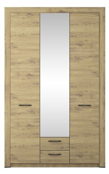 Dulap SAPORI, stejar navarra, PAL laminat, 3 usi si 2 sertare, 136x60x217 cm