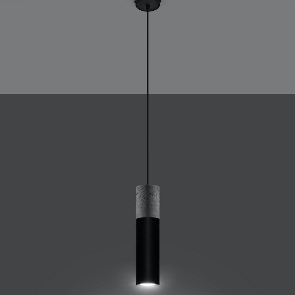 Sollux SL.0650 - Lustr BORGIO 1xGU10/40W/230V beton/metal negru