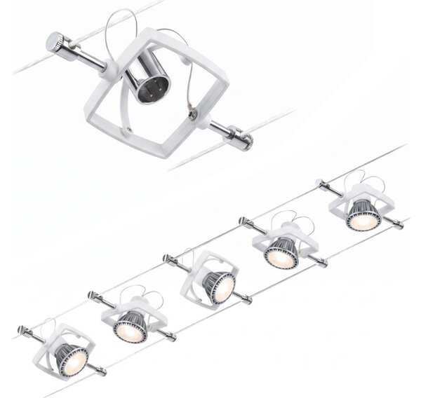 Paulmann 94134 - Set 5x GU5.3/10W, sistem complet pe cablu MAC, 230V, alb