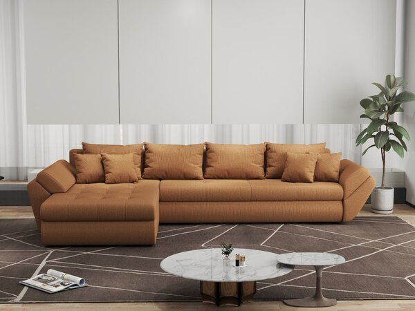 Colțar extensibil dumonde cu ladă de depozitare Loana XL Enjoy Mango 335x185 cm