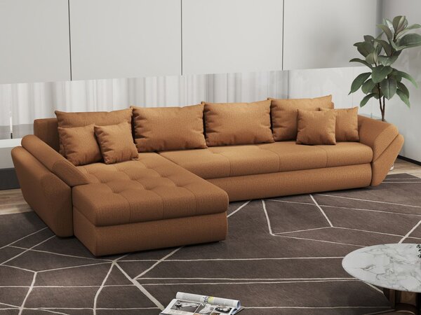 Colțar extensibil dumonde cu ladă de depozitare Loana XL Enjoy Mango 335x185 cm