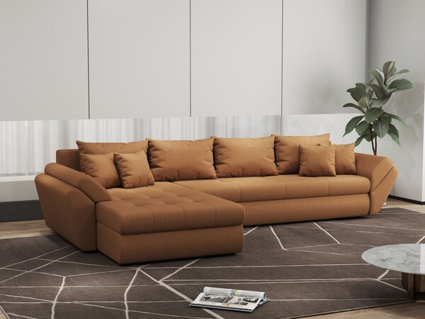 Colțar extensibil dumonde cu ladă de depozitare Loana XL Enjoy Mango 335x185 cm