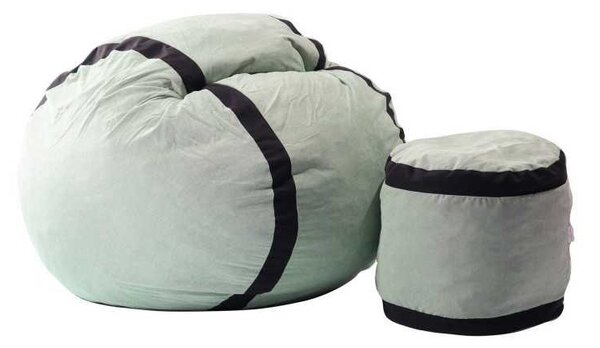Set Fotoliu Matusalem cu Otoman (suport picioare), Material Textil - Light Mint